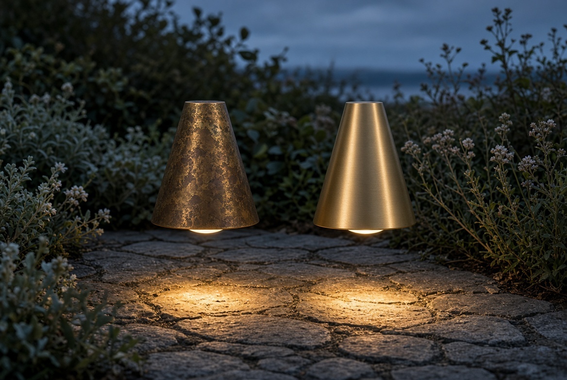 PVD vs chemical patina outdoor lighting